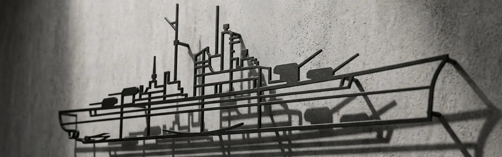 Baner kolekcji Morskie Giganty ArtiLines – stalowe sylwetki wielkich statków oceanicznych i dekoracje w stylu marynistycznym.