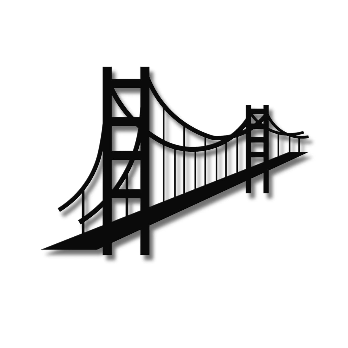 Czarna metalowa dekoracja 3D Most Golden Gate San Francisco na ścianę.