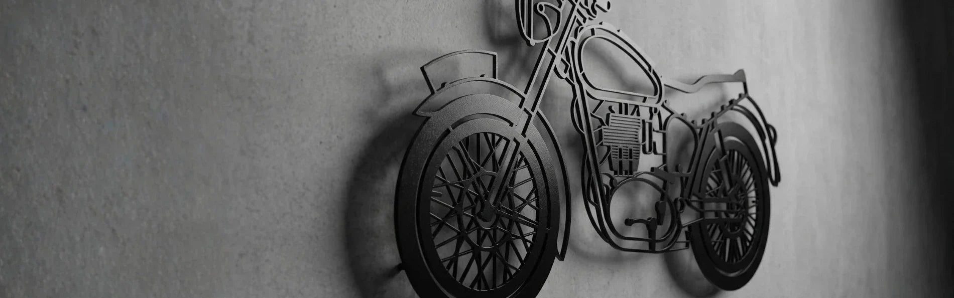 Baner kolekcji Klasyki Jednośladów ArtiLines – precyzyjne metalowe sylwetki kultowych motocykli i dekoracje ścienne ze stali.