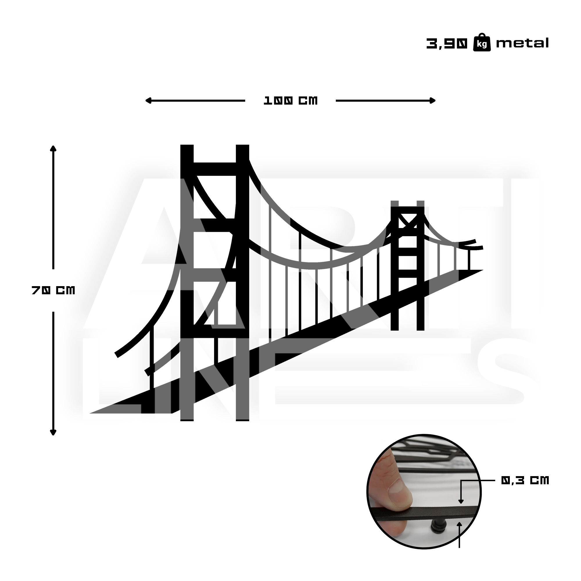 Golden Gate Bridge - view 3D