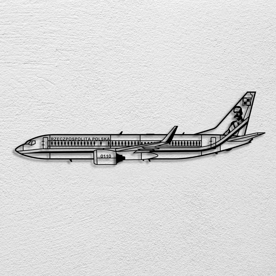 Boeing 737-800 „Piłsudski” – Samolot Rządu RP, metalowa sylwetka na ścianę