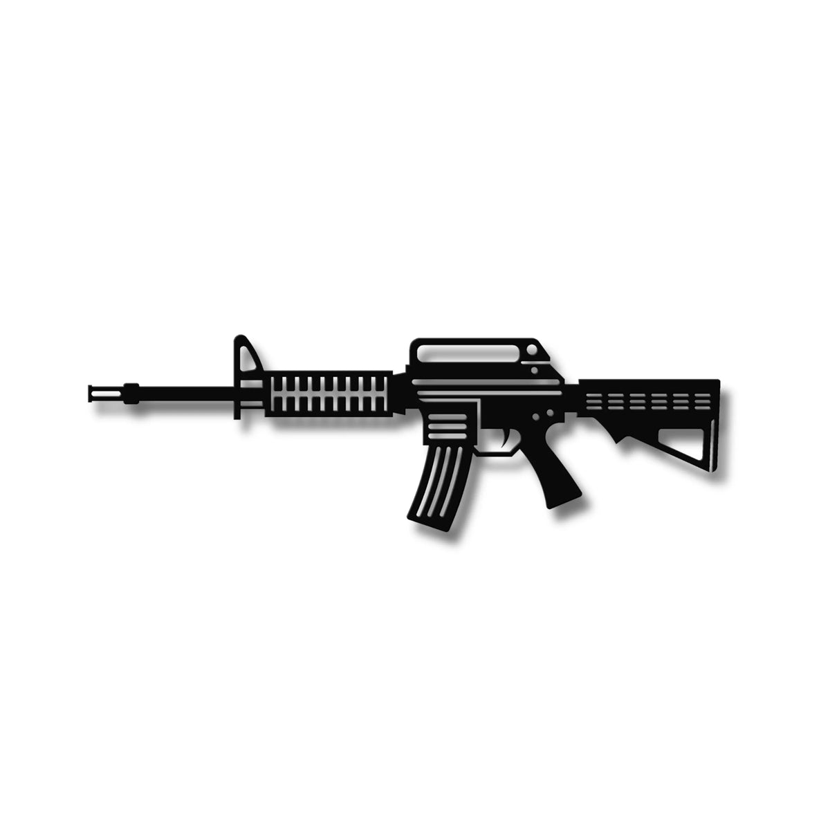 Metalowa sylwetka karabinka M4 Carbine, nowoczesna ozdoba na ścianę, design loft.