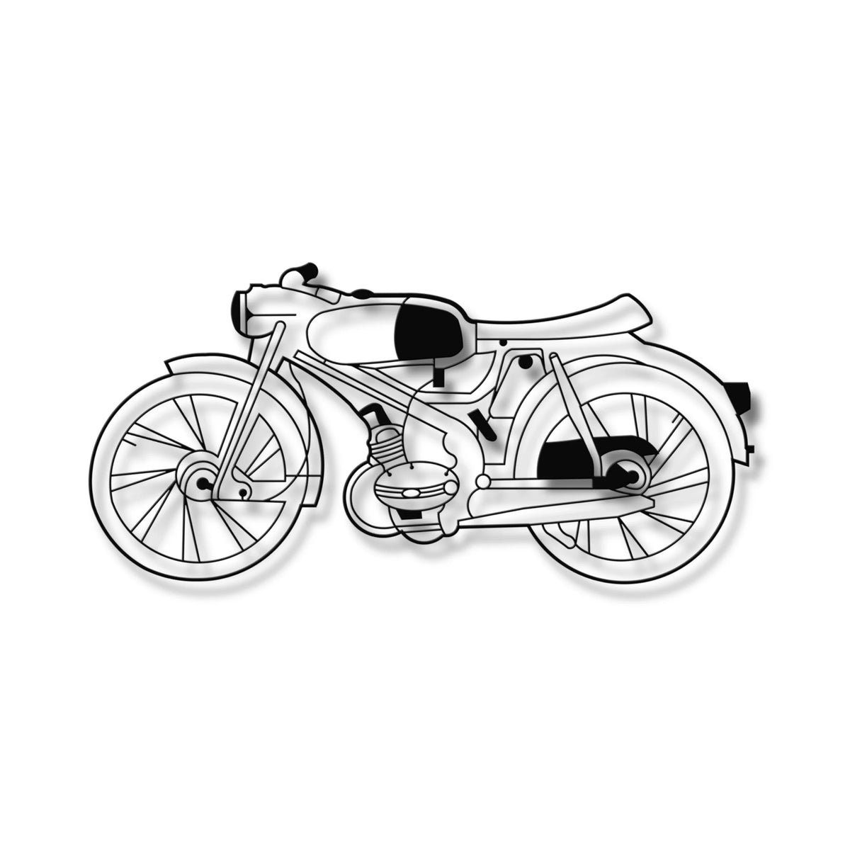 Metalowa sylwetka Romet Komar Sport – ozdoba na ścianę w stylu loft, design 3D.