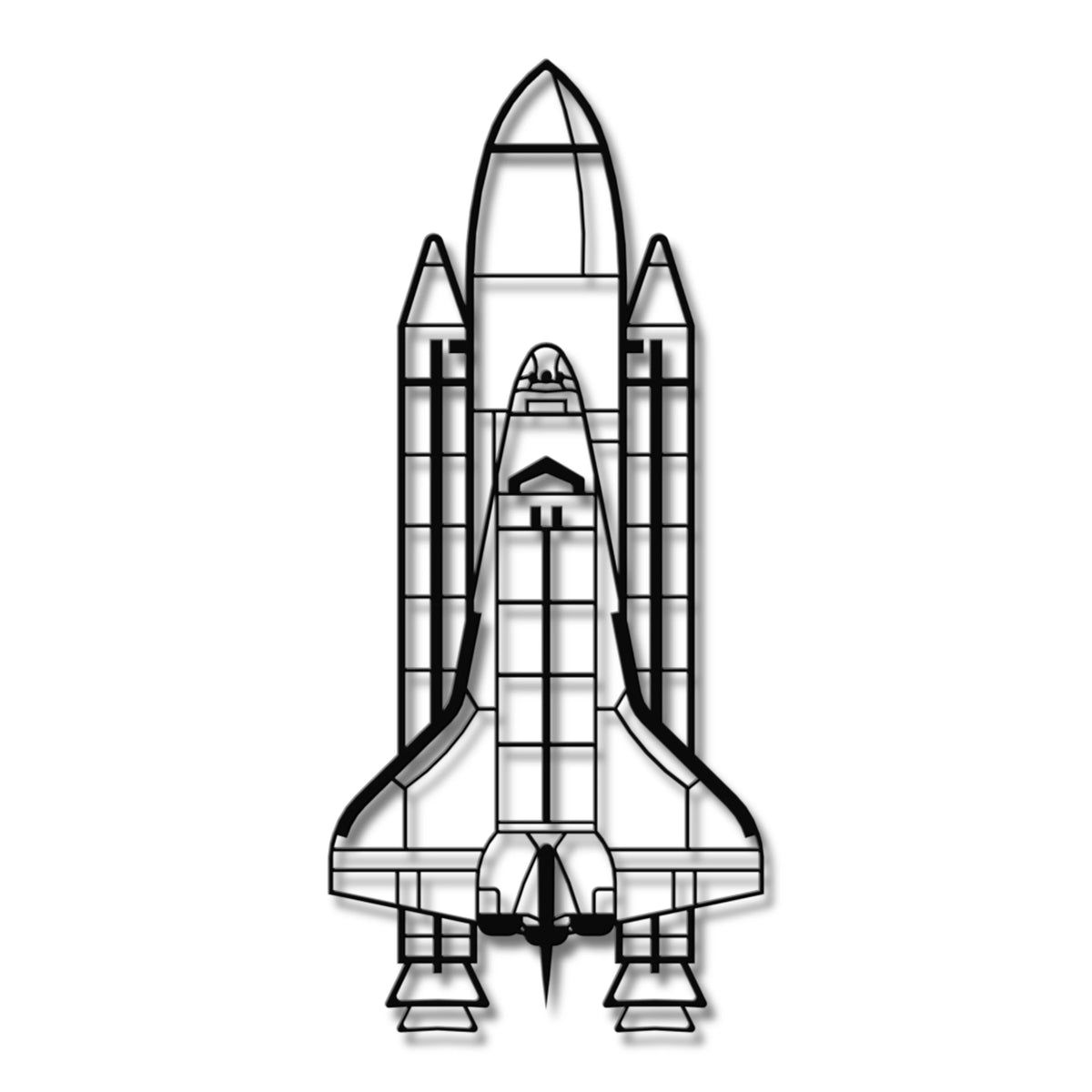 Space Shuttle Discovery – Legenda podniebnych misji NASA, kosmiczna metalowa sylwetka na ścianę